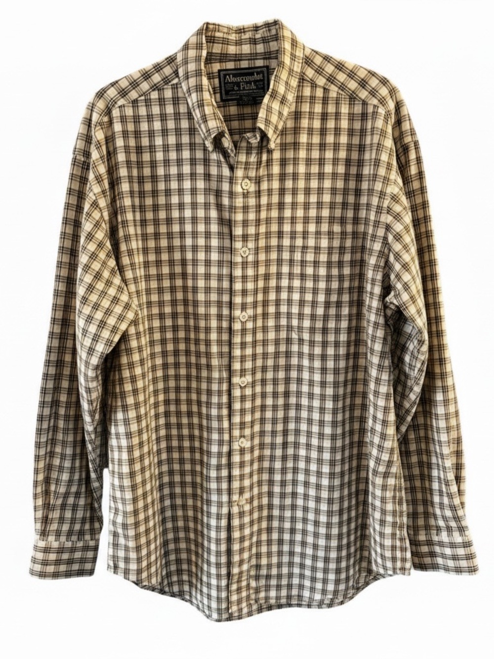Abercrombie & Fitch Men’s 100% Cotton Plaid Button‑Up Shirt Size L